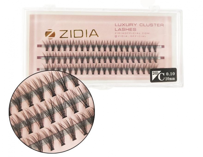 ZIDIA Cluster lashes Ресницы-пучки 20D C 0,10 (3 ленты, размер 10 мм)