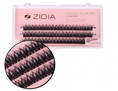 ZIDIA Cluster lashes Ресницы-пучки fish tail 24D C 0,10 (3 ленты, размер 10 мм)