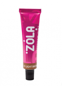 Фарба для брів ZOLA Eyebrow Tint 01 Light Brown з колагеном, колір світло-коричневий, 15 мл